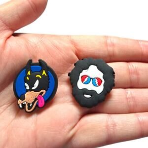 Jerry- Dire Wolf- Steal Your Face - Dancing Bears Shoe Charms- 19 Pieces